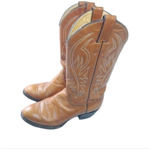 Justin Western Cowboy Boots Men\'s Size 8.5 B Brown Leather main image 11